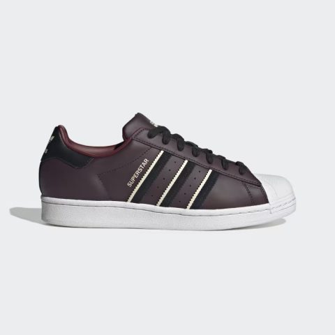 ADIDAS Originals Men Maroon & White Superstar Colourblocked Leather Sneakers