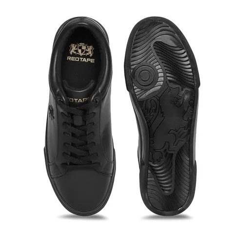 Red Tape Mens Solid Black Casual Sneakers Shoes view 3
